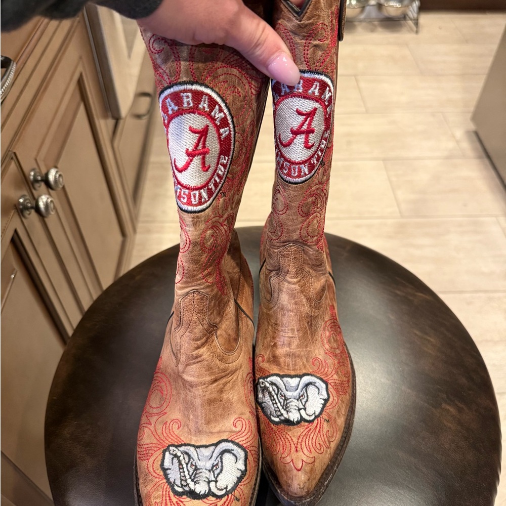 Alabama Crimson Tide Brown Heeled Boots